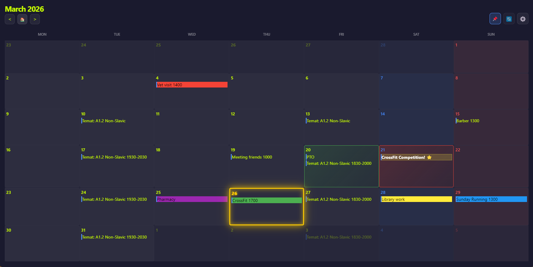 Calendar-On-Demand Screenshot